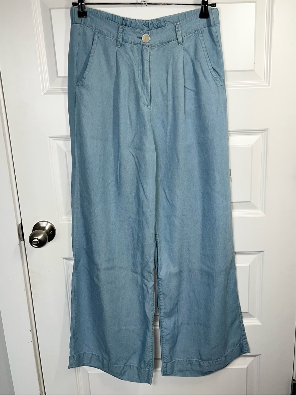 Industry Republic Tencel Chambray Pleated Wide Leg Pants Size Small